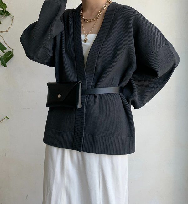  「ストレッチヤーン片畦カーディガン」|カーディガン|