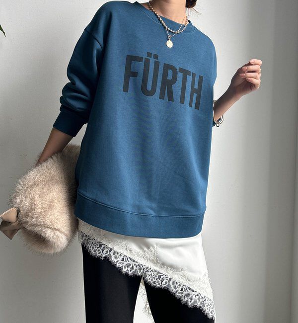  「【WEB限定】裏起毛ヘムラインロゴトップス」|Tシャツ・カットソー|ブルー