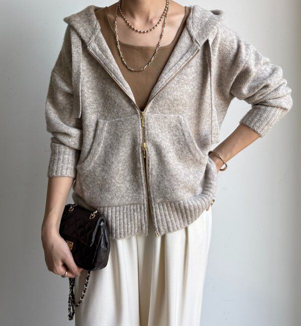  「ホイップヤーンジップフーディー」|カーディガン|