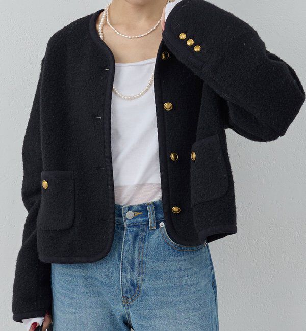  「スライバーニットジャケット」|その他|ブラック