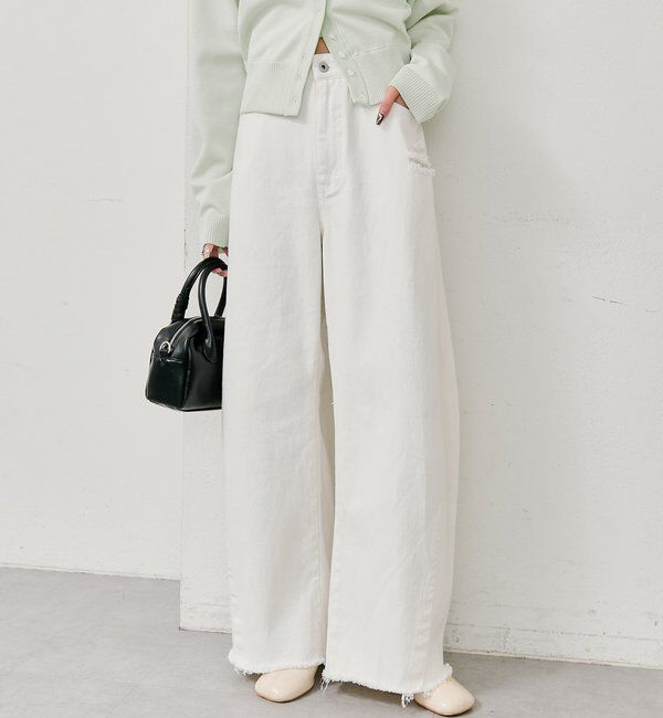  「クラッシュカーブパンツ」|デニム|