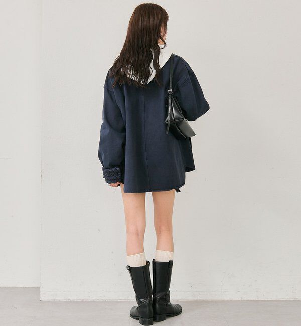  「裾レースツイルジャケット」|ブルゾン・スタジャン|