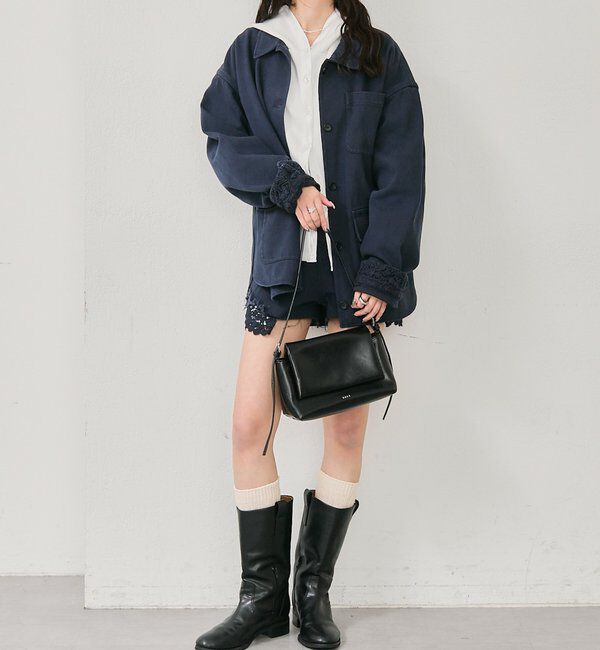  「裾レースツイルジャケット」|ブルゾン・スタジャン|