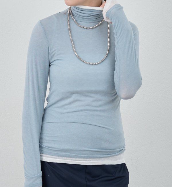  「シアータートルプルオーバー」|ニット・セーター|スカイブルー