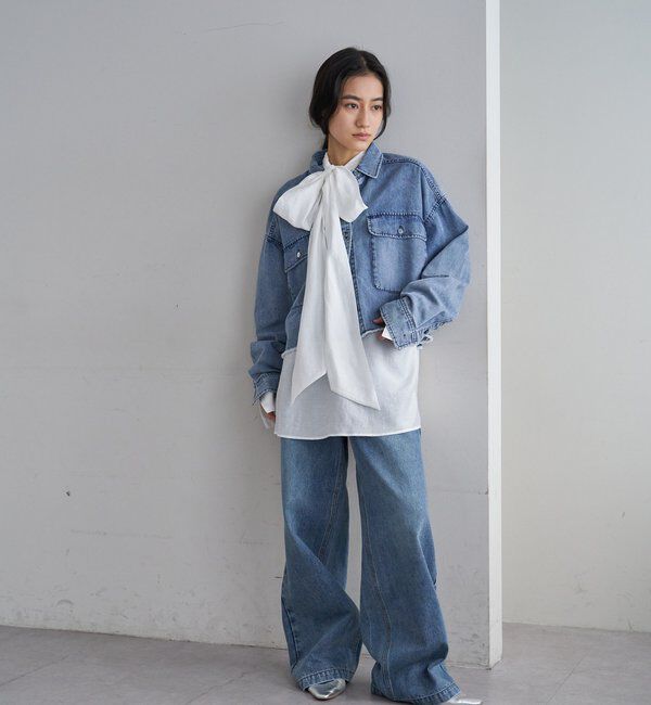  「【26SS予約】デニムオーバーショートシャツ」|シャツ・ブラウス|