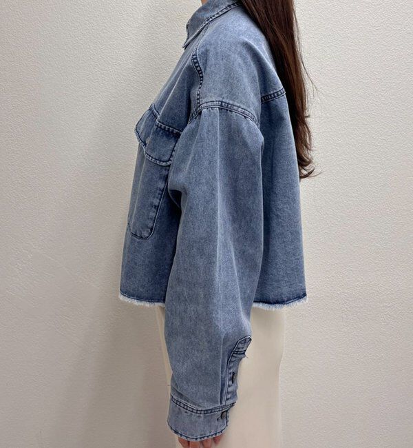  「【26SS予約】デニムオーバーショートシャツ」|シャツ・ブラウス|