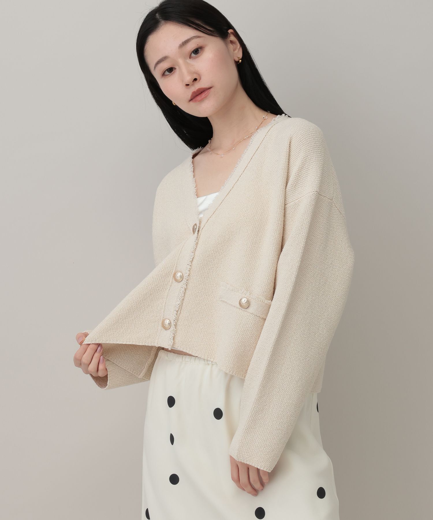 A part by 「ツイードVカーディガン」|ニット・セーター|