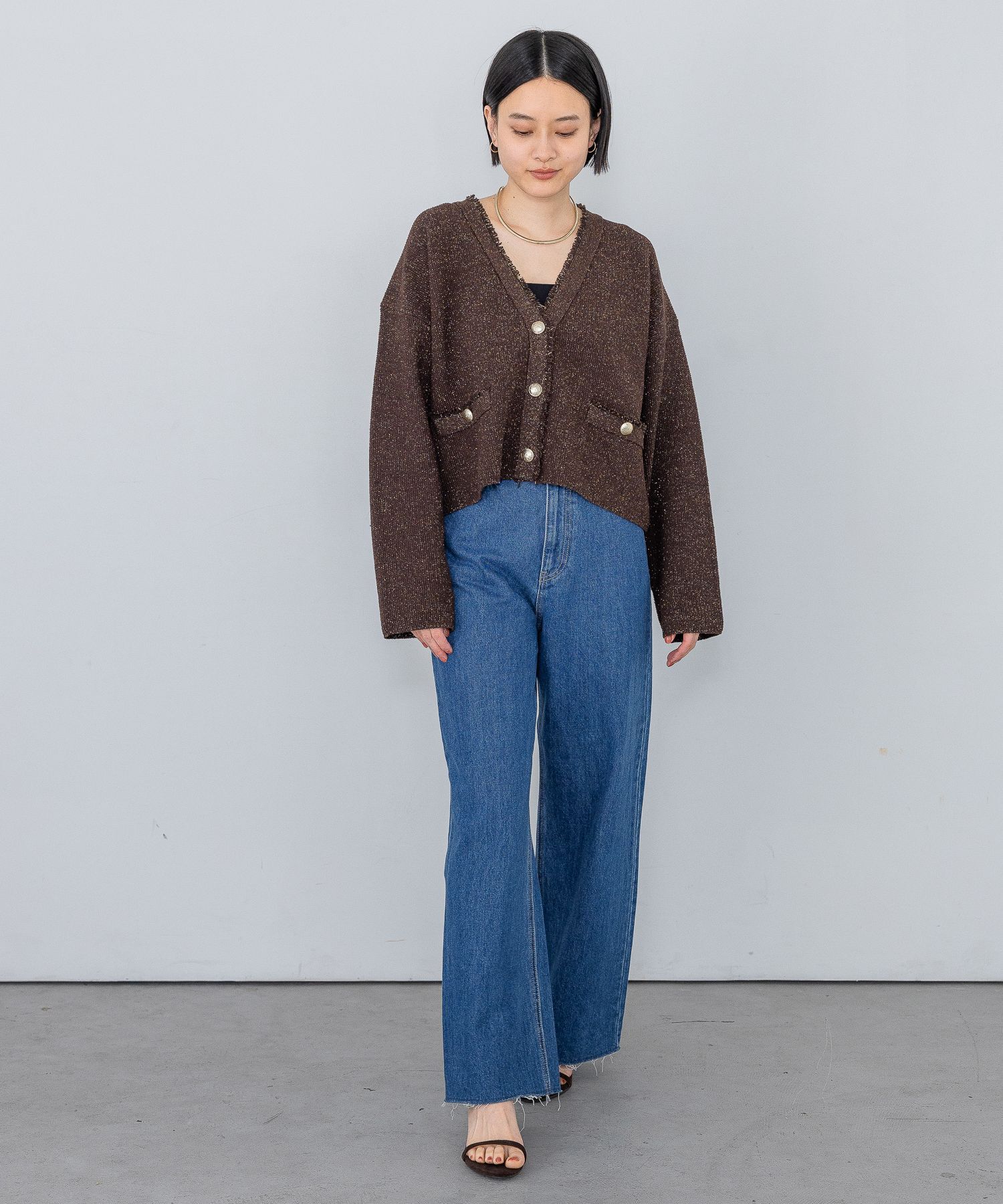 A part by 「ツイードVカーディガン」|ニット・セーター|