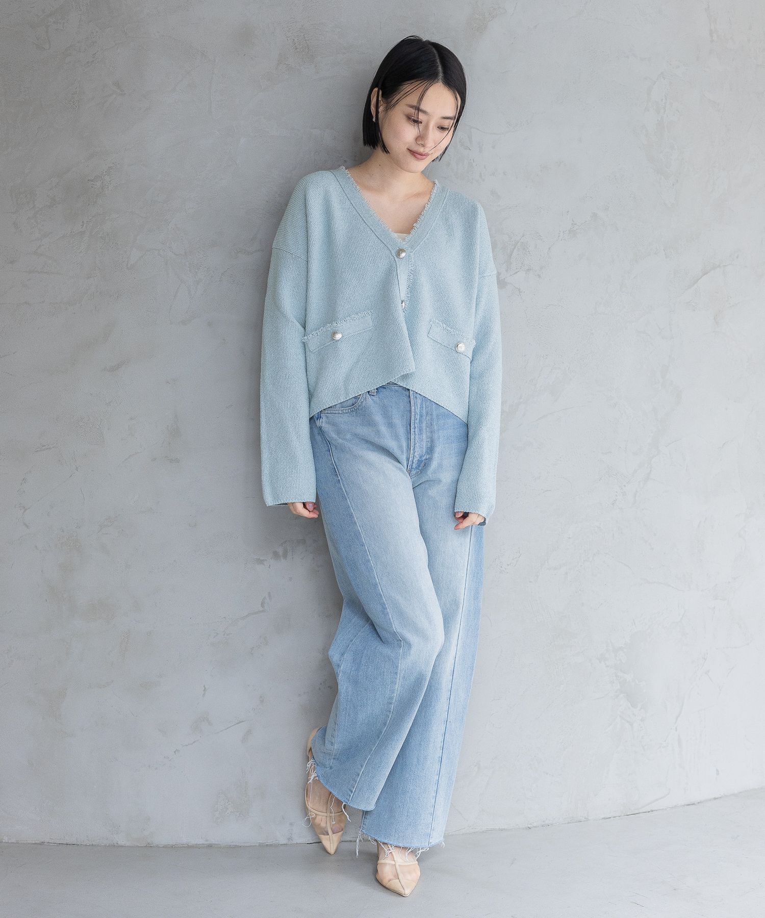 A part by 「ツイードVカーディガン」|ニット・セーター|