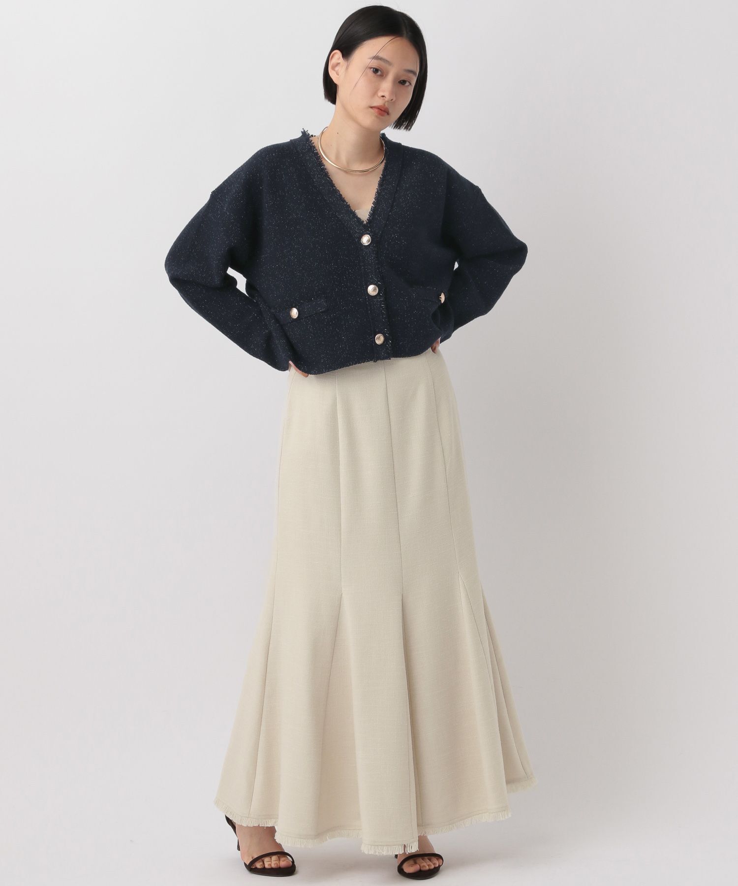 A part by 「ツイードVカーディガン」|ニット・セーター|