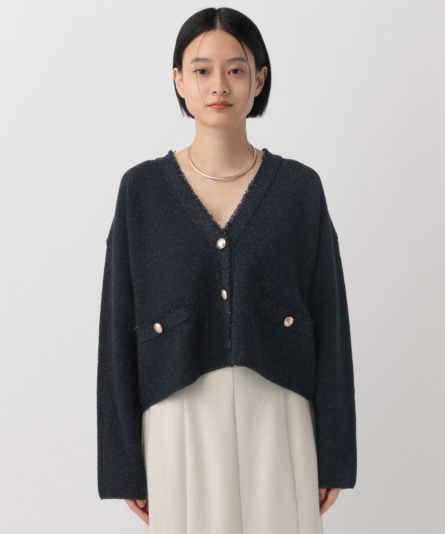 A part by 「ツイードVカーディガン」|ニット・セーター|