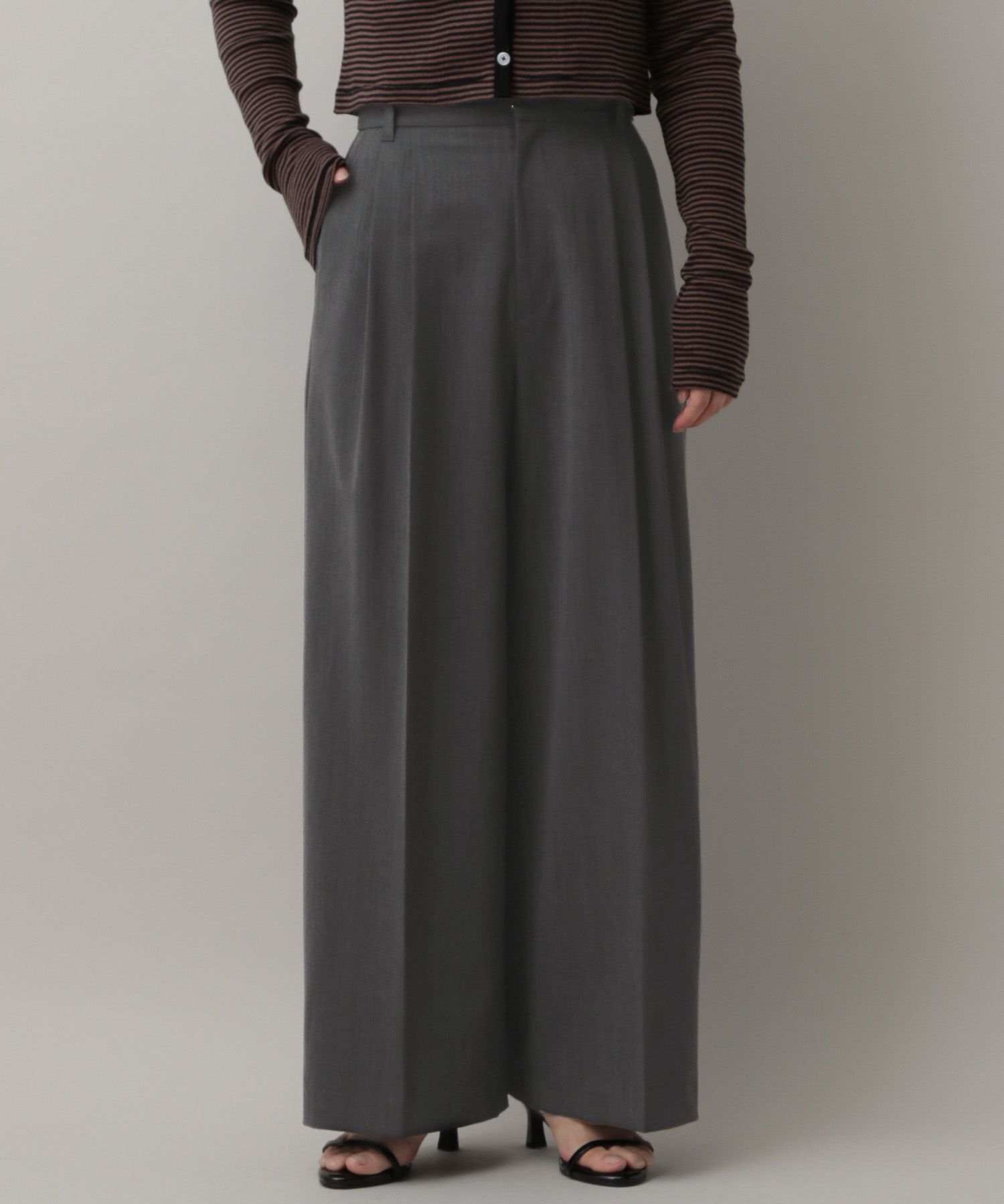 A part by 「【セットアップ対応】ハンサムストレートパンツ」|スラックス|チャコールグレー