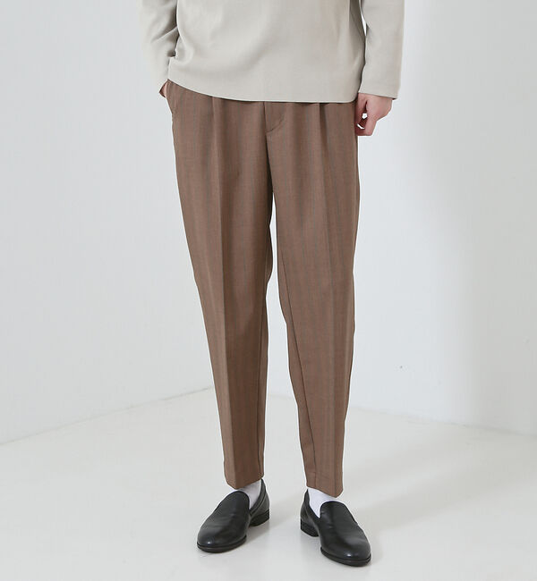 ABAHOUSE「【マルチストライプ】ワイド テーパードパンツ / スラックス」|スラックス|ブラウン