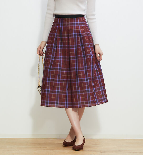 Rouge vif「チェックスカート」|スカート|ボルドー