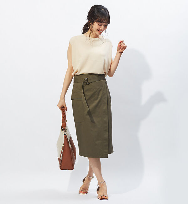 Rouge vif「ポケット付ラップスカート」|スカート|