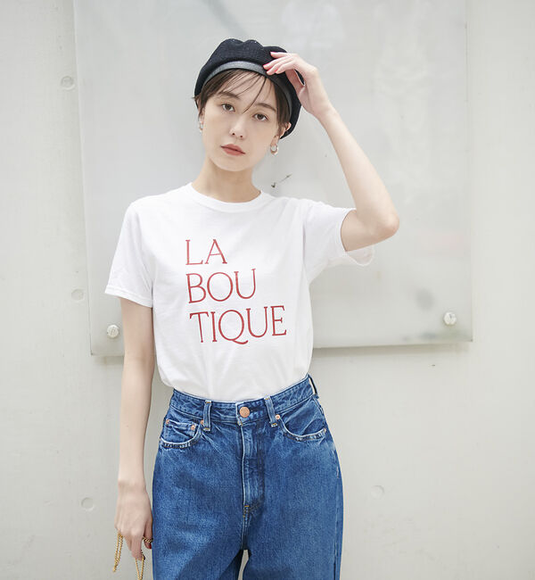 Rouge vif「前後ロゴコンパクトT」|Tシャツ・カットソー|