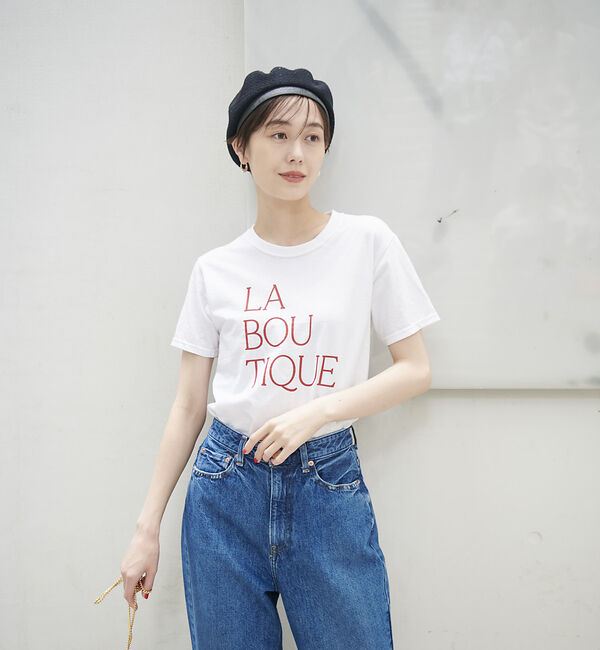 Rouge vif「前後ロゴコンパクトT」|Tシャツ・カットソー|