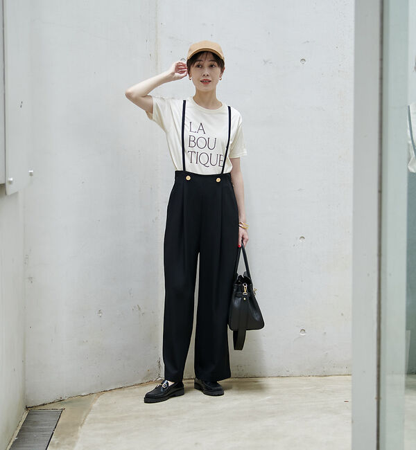 Rouge vif「前後ロゴコンパクトT」|Tシャツ・カットソー|