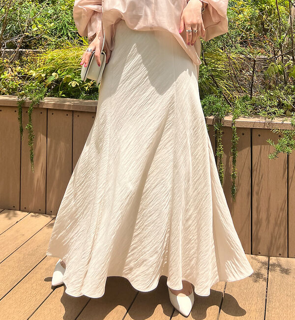 Rouge vif「切替フィブリルマキシスカート」|スカート|アイボリー