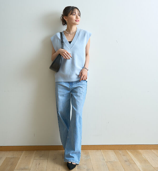 Rouge vif「モールニット片畔ベスト」|ベスト・ジレ|