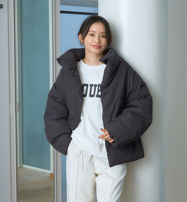 Rouge vif「スタンドカラーダウンコート」|ダウン|