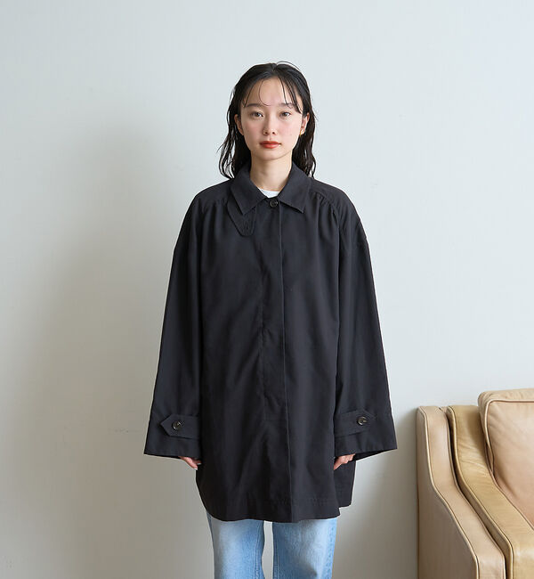 Rouge vif「ピーチ加工ステンカラーハーフコート」|ステンカラーコート|