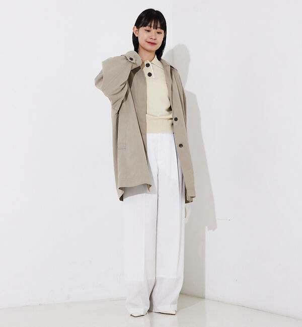 Rouge vif「ピーチ加工ステンカラーハーフコート」|ステンカラーコート|