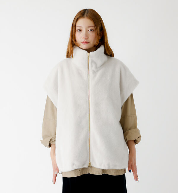 Rouge vif「【MICA&DEAL /マイカアンドディール】ファーベスト/ベスト/ファー/レイ」|ベスト・ジレ|