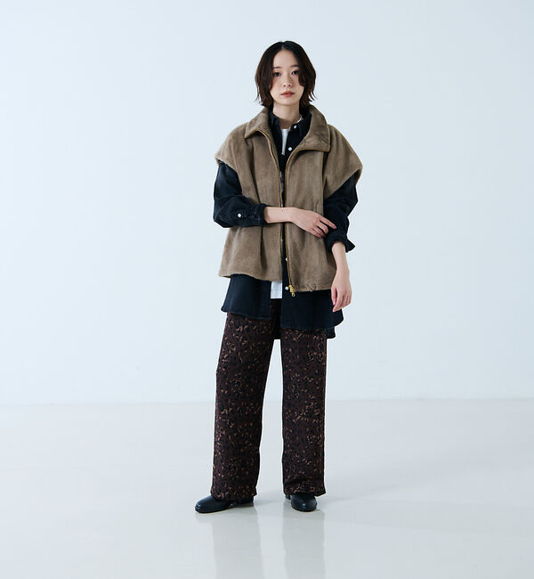 Rouge vif「【MICA&DEAL /マイカアンドディール】ファーベスト/ベスト/ファー/レイ」|ベスト・ジレ|