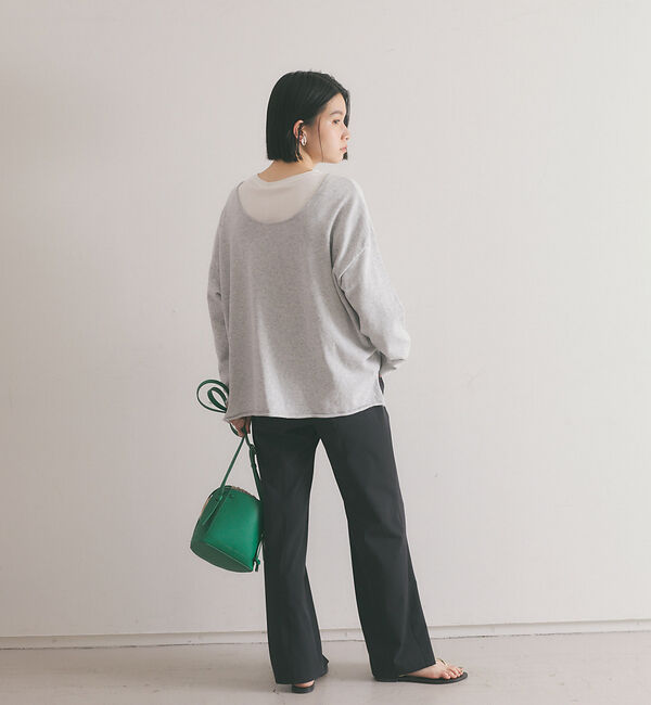 qualite「【WEB・一部店舗限定】クルーネックコットンニットプルオーバー」|ニット・セーター|