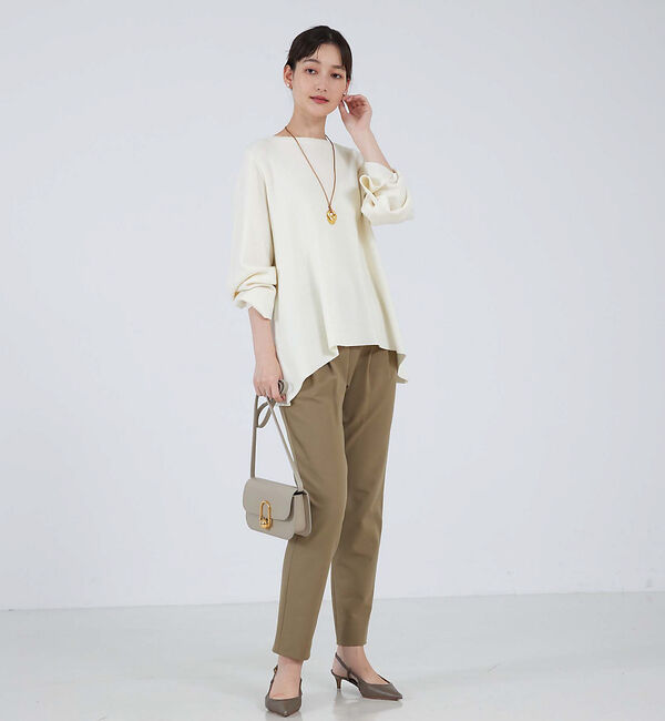 qualite「【ベストセラー】2WAYバックピーチタックパンツ」|スラックス|