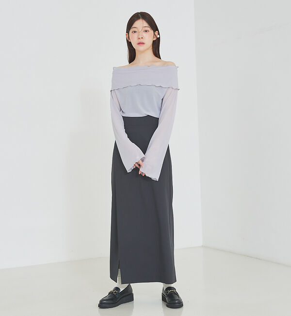 SELFIST「ショートパンツ付きスリットロングスカート」|スカート|