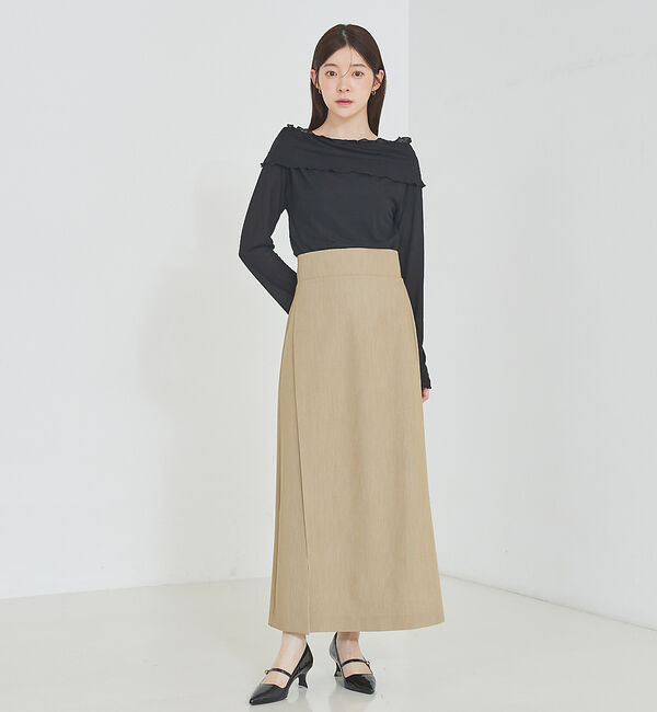 SELFIST「ショートパンツ付きスリットロングスカート」|スカート|