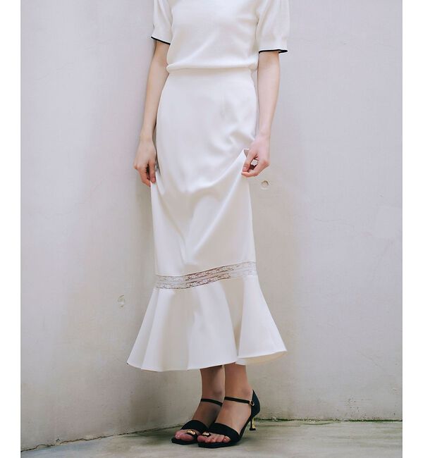 SELFIST「レース切替マーメイドスカート【予約】」|スカート|アイボリー