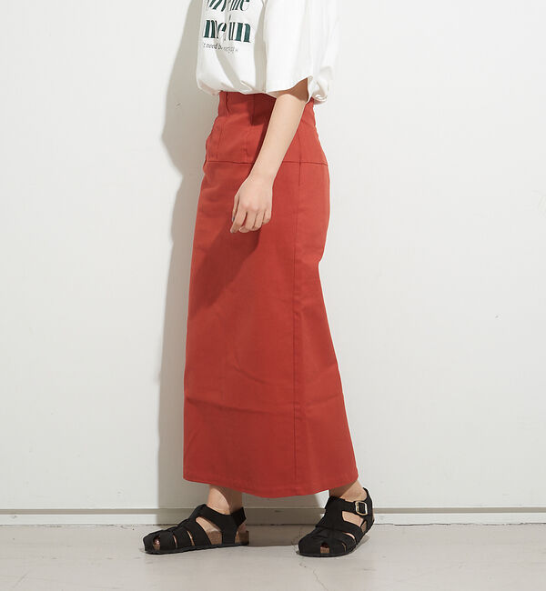 NOMINE「【展開店舗限定】コットンペンシルスカート」|スカート|ダークオレンジ