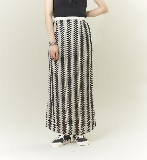 NOMINE「【WEB限定商品】バイカラーレーススカート」|スカート|ホワイト