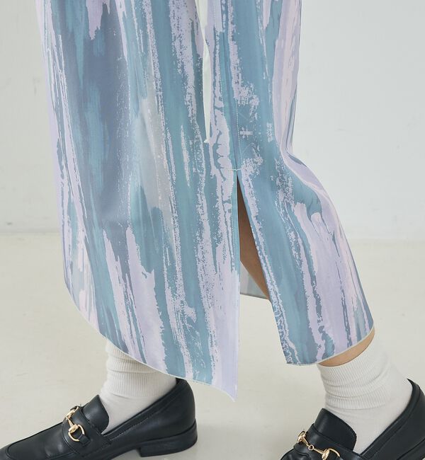 NOMINE「【セットアップ対応】ペイント柄 スリット スカート【予約】」|スカート|