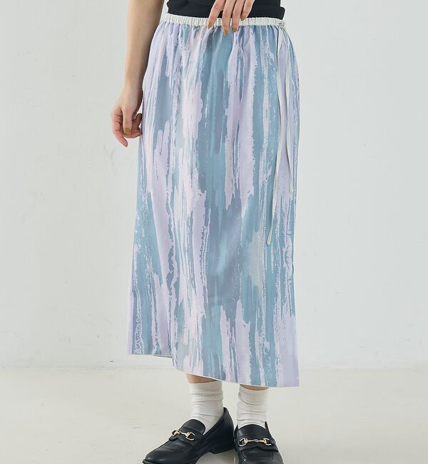 NOMINE「【セットアップ対応】ペイント柄 スリット スカート【予約】」|スカート|