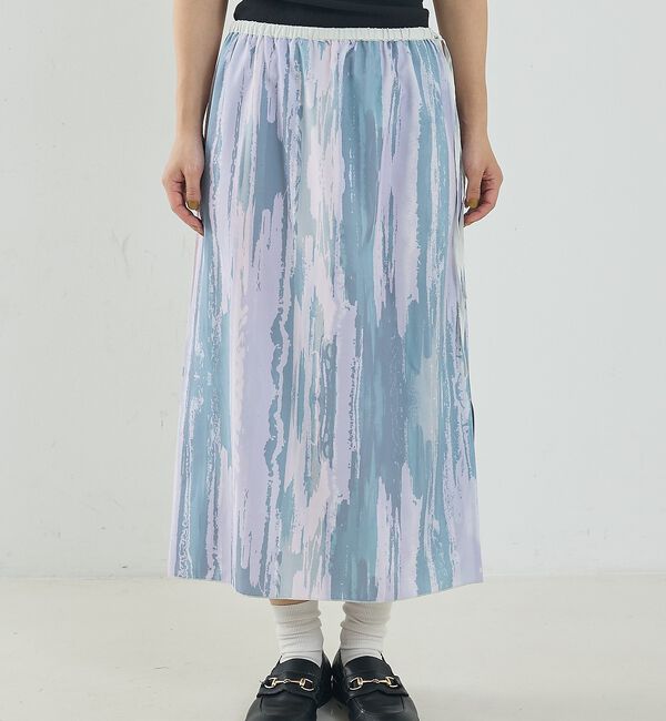 NOMINE「【セットアップ対応】ペイント柄 スリット スカート【予約】」|スカート|