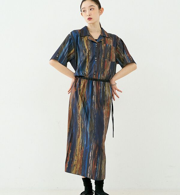 NOMINE「【セットアップ対応】ペイント柄 スリット スカート【予約】」|スカート|