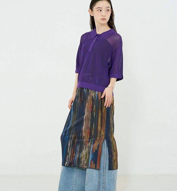 NOMINE「【セットアップ対応】ペイント柄 スリット スカート【予約】」|スカート|