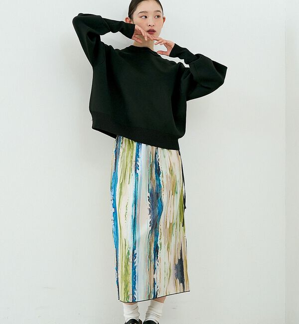 NOMINE「【セットアップ対応】ペイント柄 スリット スカート【予約】」|スカート|