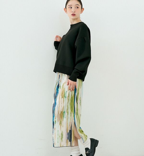 NOMINE「【セットアップ対応】ペイント柄 スリット スカート【予約】」|スカート|