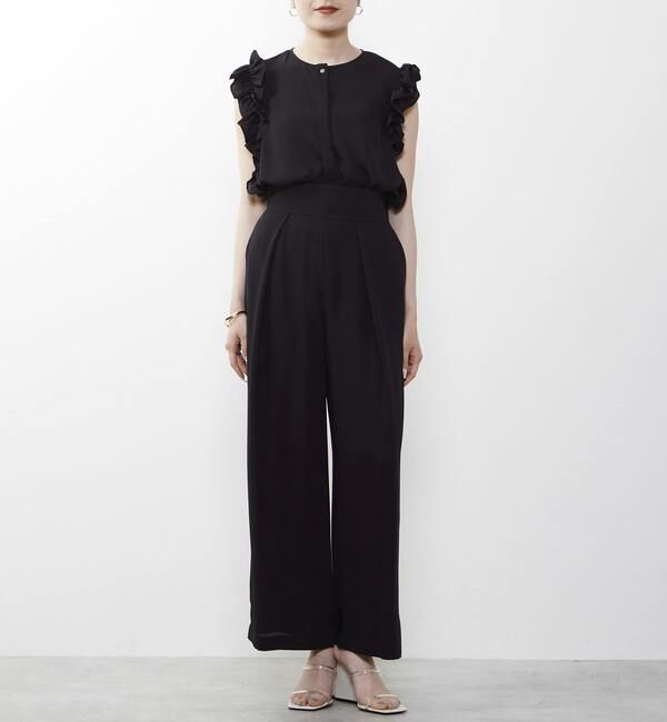 TIARA「タックフレアパンツ」|スラックス|