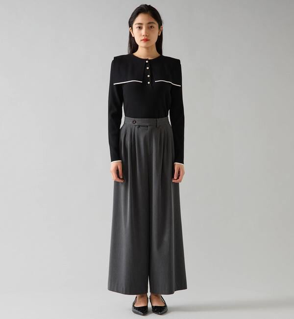 TIARA「タックワイドパンツ」|スラックス|