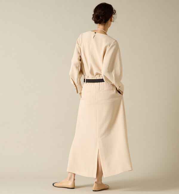 Liesse「バックサテンバイカラーベルトスカート」|スカート|