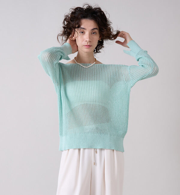 Liesse「ボートネックギマニット」|ニット・セーター|ミント