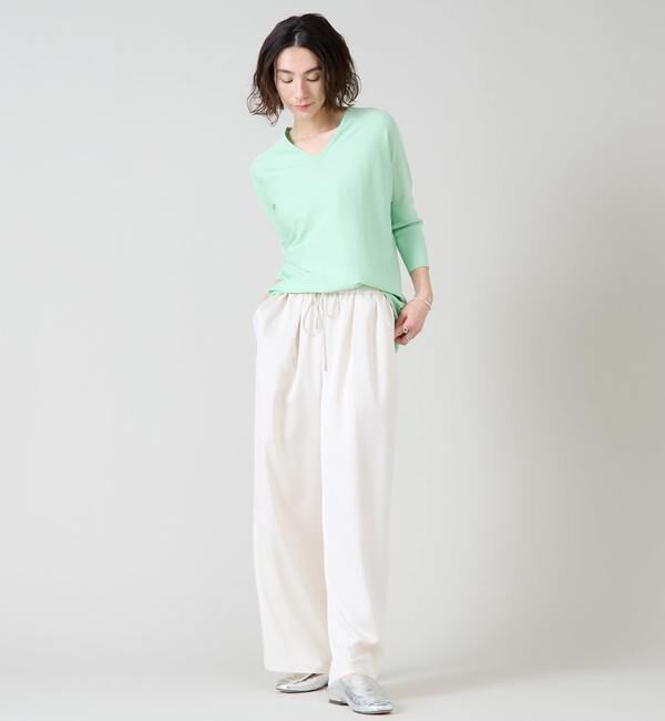 Liesse「シルク混Vネックドルマンニット」|ニット・セーター|