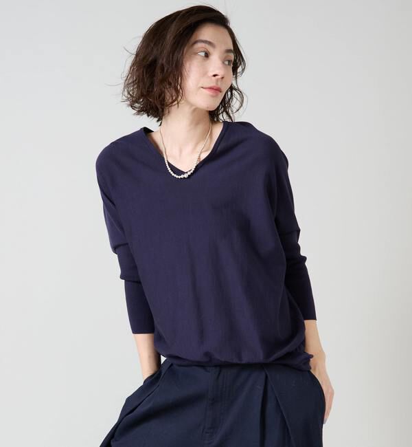 Liesse「シルク混Vネックドルマンニット」|ニット・セーター|
