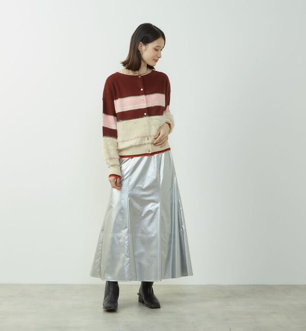SOFFITTO「エナメルフェイクレザーパネルスカート」|スカート|